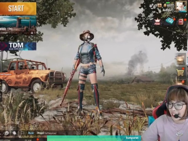 Kimi Hime live streaming PUBG Mobile di Facebook. Foto: Kimi Hime/Facebook