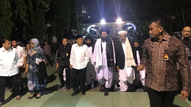 Wakil Presiden Jusuf Kalla terima kunjungan Wakil Pemimpin Taliban Mullah Abdul Ghani Baradar, Juli 2019. Foto: Dok. Setwapres