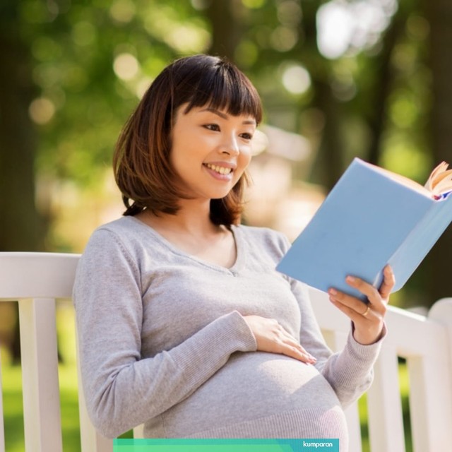 ilustrasi ibu hamil membaca buku tentang ASI dan menyusui Foto: Shutterstock