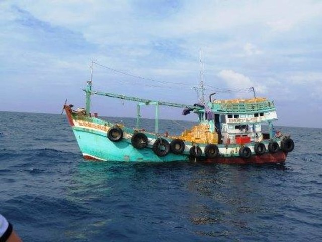 Salah satu kapal asing pencuri ikan yang ditangkap KKP.