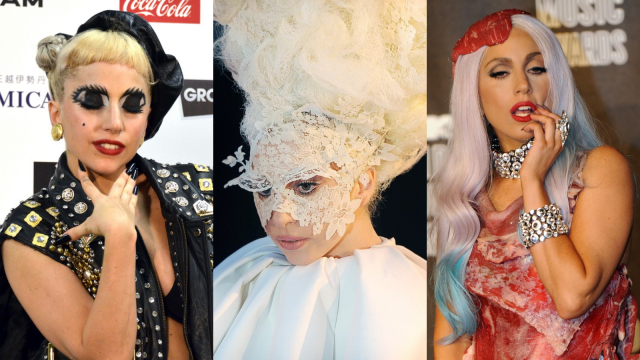 Gaya makeup dan rambut Lady Gaga paling nyentrik. Foto: AFP/Yoshikazu Tsuno, AFP/Ben Stansall, AFP/Mark Ralston