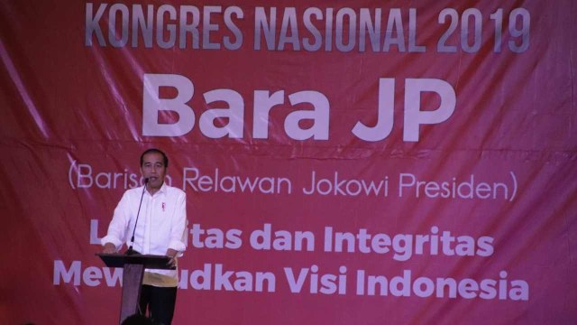 Presiden Jokowi di Kongres Bara JP, Forest Resort Hotel, Pamoyaman, Bogor, Jumat, (2/8). Foto: Dok. Istimewa
