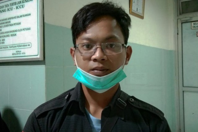 Arsyad Imadudin (23), anak Ustaz Wahyudin, saat berada di RS PKU Muhammadiyah (Tara Wahyu)