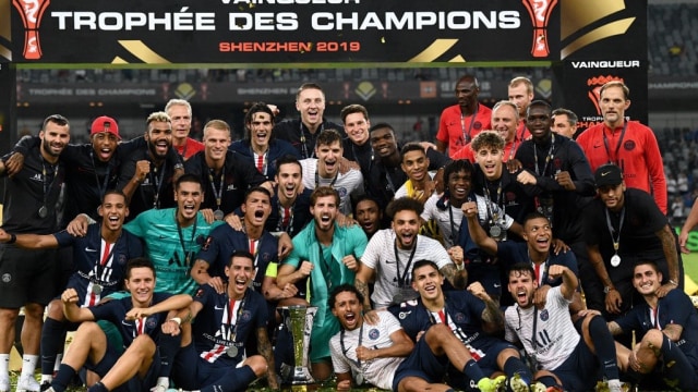 Paris Saint-Germain menjuarai Piala Super Prancis 2019. Foto: FRANCK FIFE / AFP