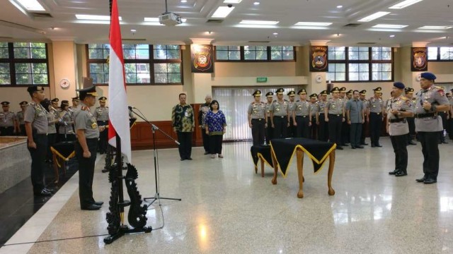 Serah terima jabatan Kakor Brimob dan Kapolda Kalimantan Tengah di Rupatama Mabes Polri. Foto: Mirsan Simamora/kumparan