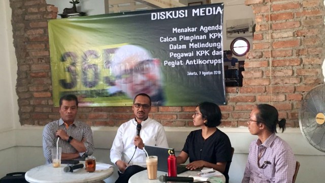 Diskusi media menakar agenda calon pimpinan KPK melindungi pegawai KPK dan pegiat antikorupsi di kawasan Menteng, Jakarta Pusat. Foto: Lutfan Darmawan/kumparan