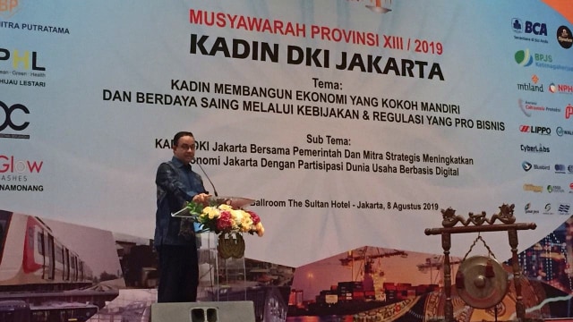 Gubernur DKI, Anies Baswedan saat di Musyawarah Provinsi Kadin DKI Jakarta. Foto: Ferry Fadhlurrahman/kumparan