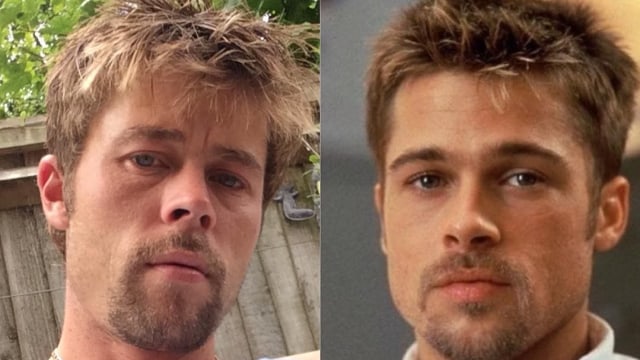 Nathan Meads, pria yang dianggap mirip dengan Brad Pitt. Nathan Foto: Instagram/@bradpitt_lookalike