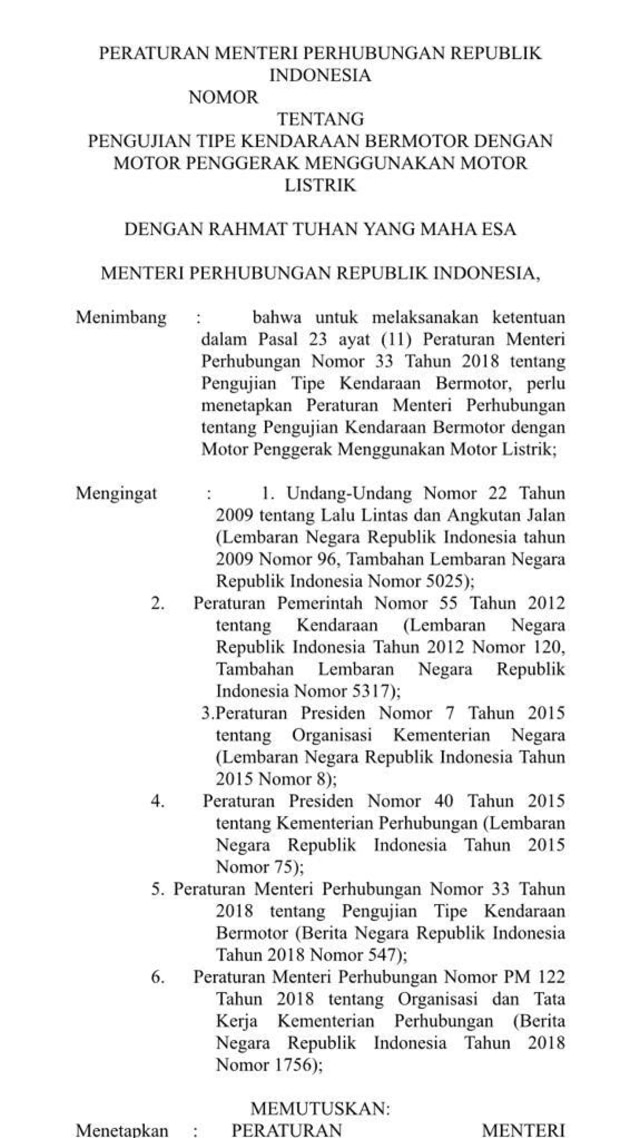 Gerak Cepat, Draft Aturan Uji Tipe Mobil Listrik Siap Diteken Menhub (46742)