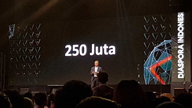 Dino Patti Djalal di Kongres Diaspora Indonesia 2019. Foto: Efira Tamara Thenu/kumparan