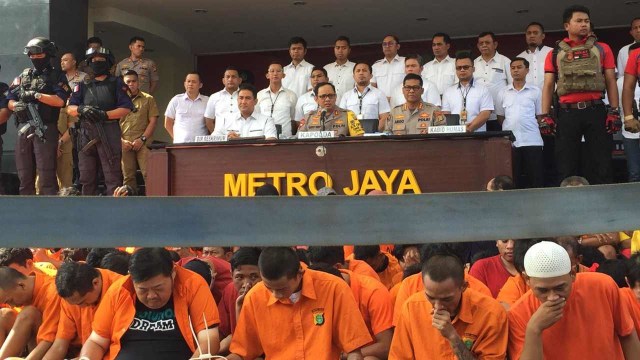 Jumpa pers kasus kejahatan selama 1 bulan terakhir di wilayah hukum Polda Metro Jaya. Foto: Raga Imam/kumparan