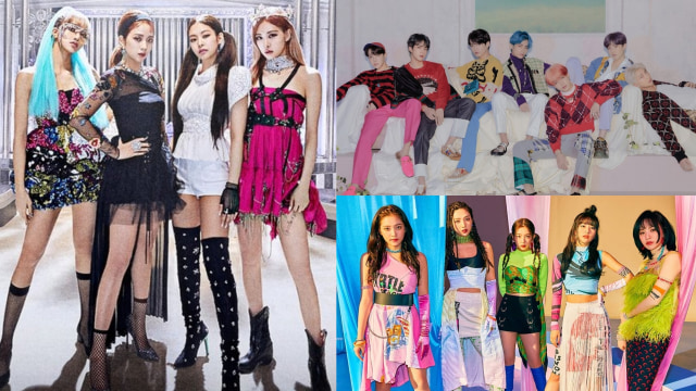 Blackpink, BTS, dan Red Velvet Foto: Berbagai sumber