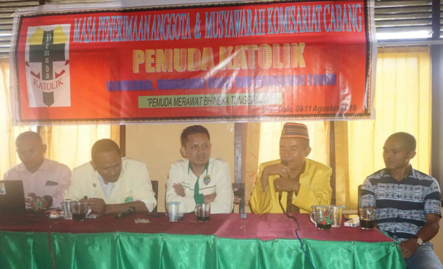 Pimpinan Forum Muskomcab Pemuda Katolik Manggarai Raya. Sumber foto: Dokumentasi panitia. 