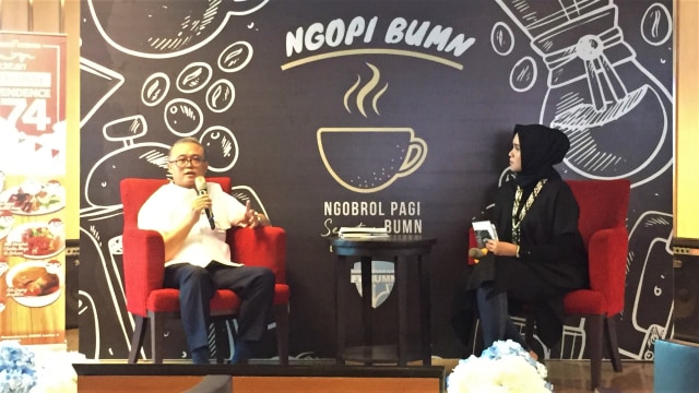 Direktur Utama PT Berdikari (Persero) Eko Taufik Wibowo dalam Ngopi BUMN di Gedung Sinergy Lounge BUMN, Jakarta, Rabu (14/8). Foto: Nurul Nur Azizah/kumparan