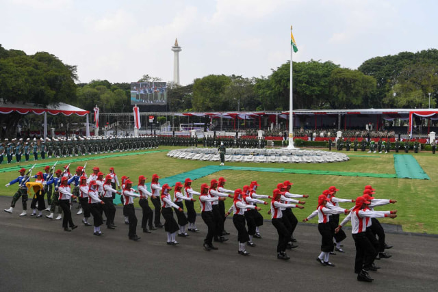 Latihan Upacara Jelang HUT ke-74 Kemerdekaan RI, Istana Presiden