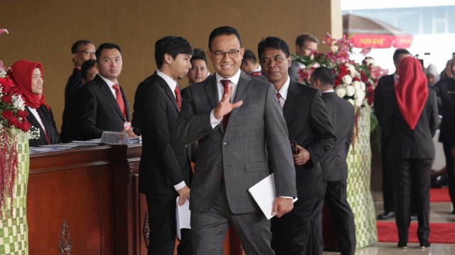 Gubernur DKI Jakarta Anies Baswedan saat hadiri Sidang Tahunan MPR di Kompleks Parlemen, Senayan, Jakarta, Jumat (16/8). Foto: Helmi Afandi/kumparan