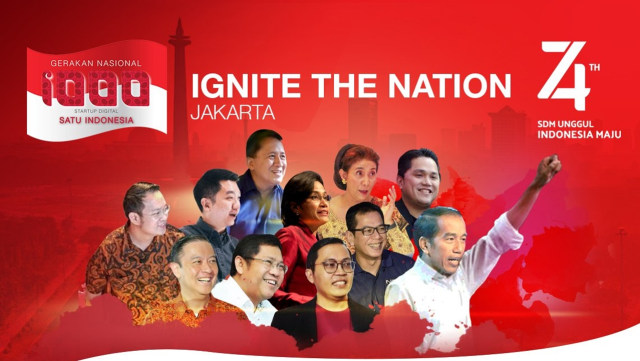 Gerakan Nasional 1.000 Startup Digital Ignite The Nation di Istora Senayan, Jakarta, Minggu (18/8). Foto: Gerakan Nasional 1000 Startup Digital