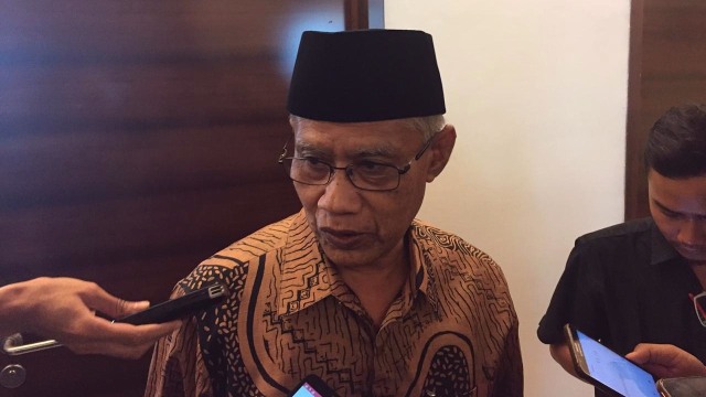 Ketua PP Muhammadiyah Haedar Nasir di Hotel JS Luwansa, Jakarta Selatan. Foto: Lutfan Darmawan/kumparan