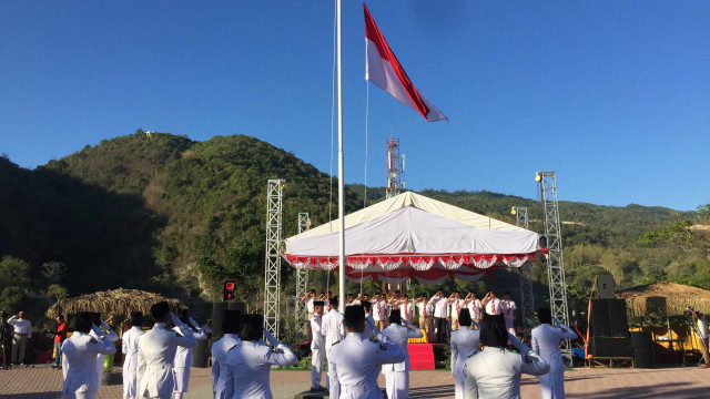 Suasana Upacara HUT RI ke-74 di Benteng Otanaha, Gorontalo. Foto: Andesta Herli Wijaya/ kumparan