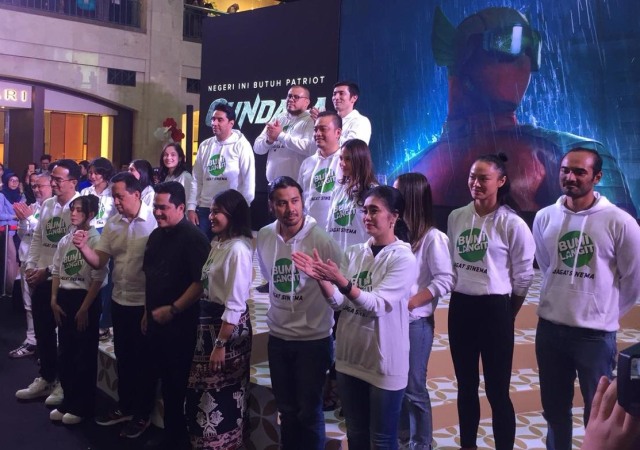 Para cast dari Jagat Sinema BumiLangit, Minggu (18/8), di Plaza Senayan (Foto: kumparan)