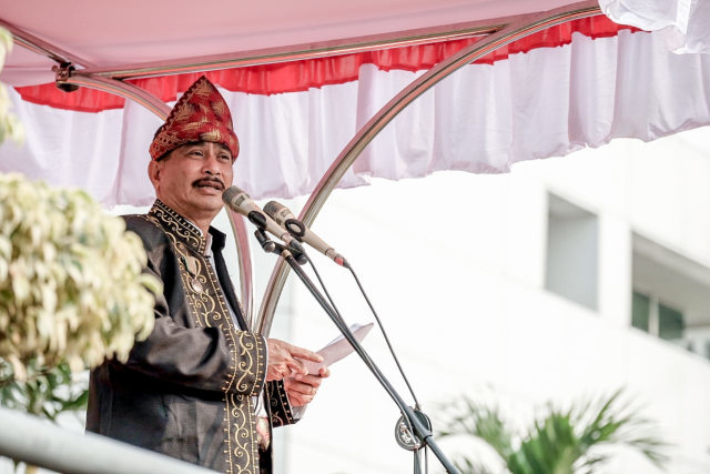 Menpar Arief Yahya saat upacara HUT ke-74 RI di Gedung Sapta Pesona Foto: Dok. Kementerian Pariwisata