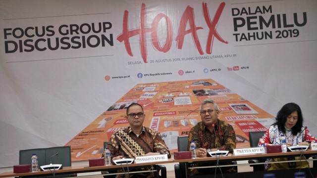 Focus Group Discussion HOAX dalam Pemilu 2019 di KPU, Jakarta, Selasa (20/8). Foto: Jamal Ramadhan/kumparan