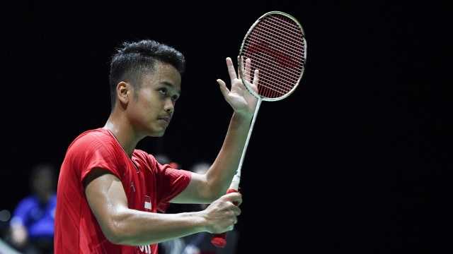 Anthony Ginting, tunggal putra Indonesia. Foto: ANTARA FOTO/Hafidz Mubarak