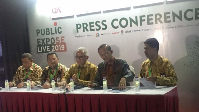 Konferensi pers PT Adhi Karya Tbk dalam Public Expose 2019 di Gedung BEI, Jakarta, Selasa (20/8). Foto: Nurul Nur Azizah/kumparan