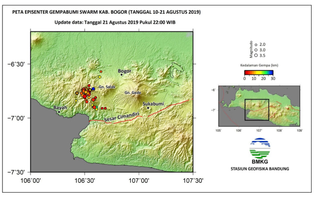 BMKG Identifikasi Jalur Gempa di Kaki Gunung Salak, Bogor