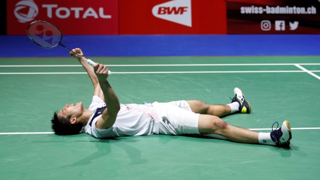 Chou Tien Chen di Kejuaraan Dunia 2019. Foto: REUTERS/Arnd Wiegmann