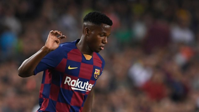 Ansu Fati, remaja yang mencatatkan rekor sebagai pemain termuda kedua Barcelona. Foto: AFP/Josep Lago