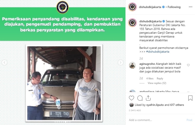 otomotif, ganjil genap, jakarta, disabilitas