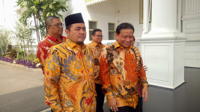 Sejumlah Komisioner Bawaslu baru saja bertemu dengan Presiden Jokowi di Istana Kepresidenan,  Jakarta. Foto: Fahrian S/kumparan