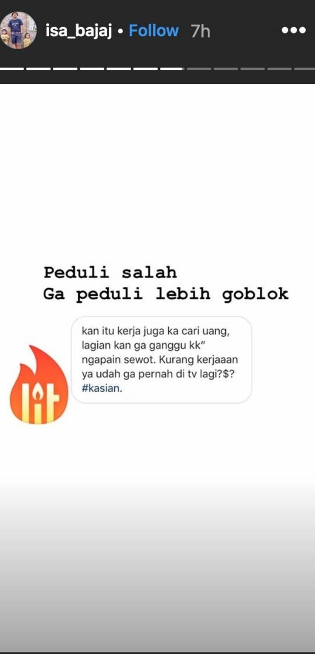Story instagram Isa Bajaj (NOT COVER)