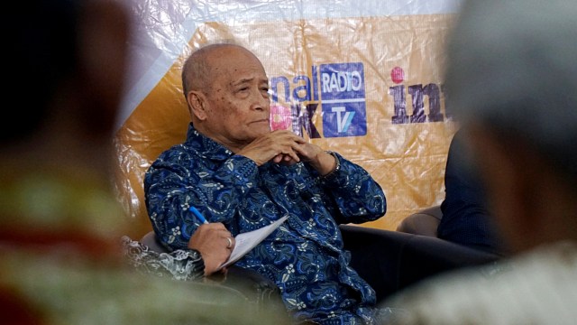 Buya Syafii saat menghadiri diskusi "Menjaga KPK, Mengawal Seleksi Pimpinan KPK" di Gedung KPK, Jakarta, Rabu (28/8). Foto: Fanny Kusumawardhani/kumparan