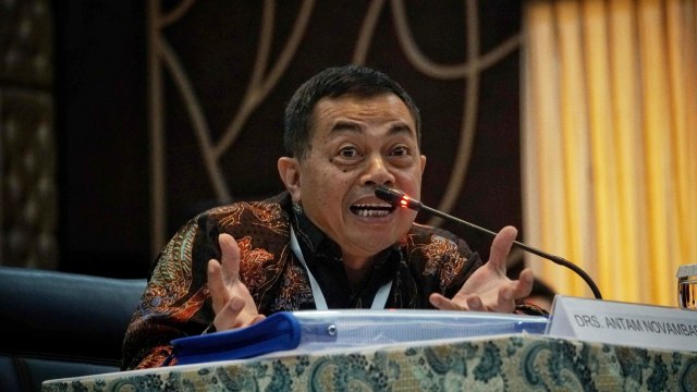 Antam Novambar saat mengikuti tes wawancara dan uji publik Calon Pimpinan KPK di Kementerian Sekretariat Negara, Jakarta Pusat. Foto: Irfan Adi Saputra/kumparan