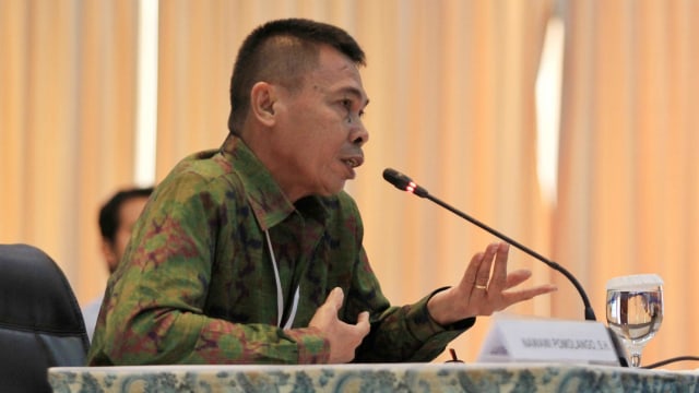 Nawawi Pomolango saat mengikuti tes wawancara dan uji publik Calon Pimpinan KPK di Kementerian Sekretariat Negara, Jakarta Pusat. Foto: Irfan Adi Saputra/kumparan