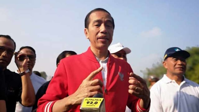 Presiden Joko Widodo saat meninjau Candi Borobudur di Kabupaten Magelang, Jawa Tengah, Jumat (30/8). Foto: Antara/Agus Salim