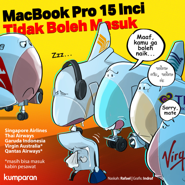 Macbook Pro 15 Inchi Tidak Boleh Masuk. Foto: Indra Fauzi/ kumparan.