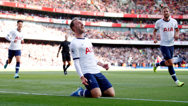 Selebrasi gol pemain Tottenham Hotspur, Christian Eriksen. Foto: Reuters