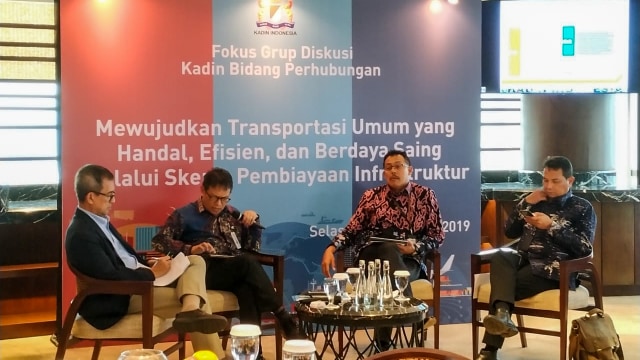 Diskusi publik Kamar Dagang dan Industri (Kadin) Indonesia tentang mewujudkan sektor transportasi yang andal, efisien, dan berdaya saing lewat skema pembiayaan infrastruktur. Foto: Elsa Olivia Karina L Toruan/kumparan