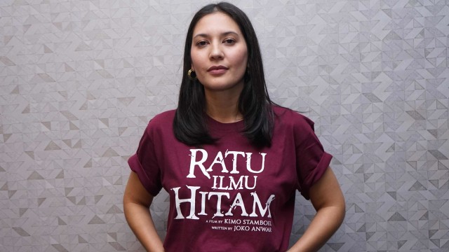 Artis Hannah Al Rasyid saat hadir di peluncuran poster film Ratu Ilmu Hitam di kawasan Cikini, Jakarta, Selasa, (3/9).  Foto: Ronny