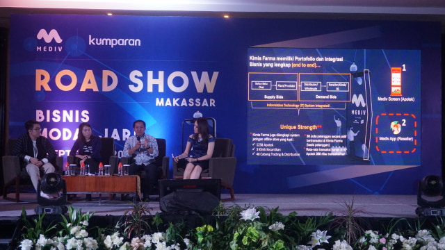 com-Roadshow Mediv Makassar, Dharma Syahputra - Direktur Umum & Human Capital memberikan talkshow Foto: Novianti Rahmi Putri/kumparan