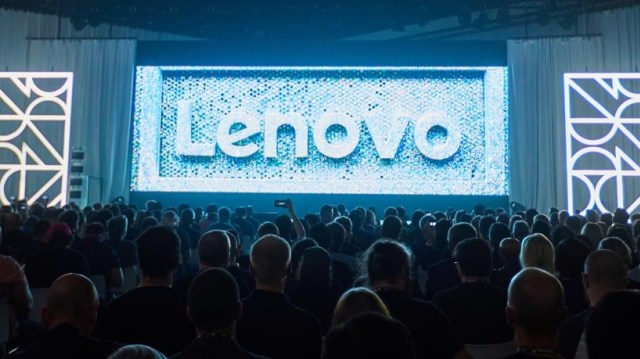 Logo Lenovo terpampang di pameran IFA 2019 di Berlin, Jerman. Foto: Dok. Lenovo