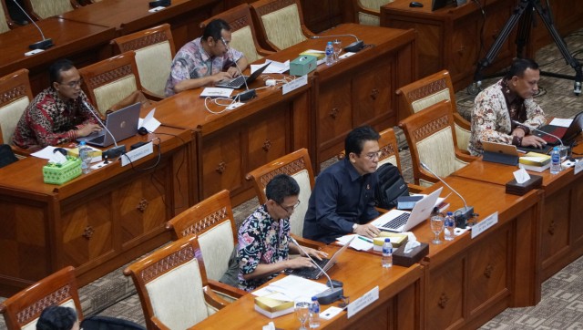 Sepuluh calon pimpinan Komisi Pemberantasan Korupsi (KPK), tes pembuatan makalah di Komisi III DPR RI, Komplek Parlemen, Jakarta