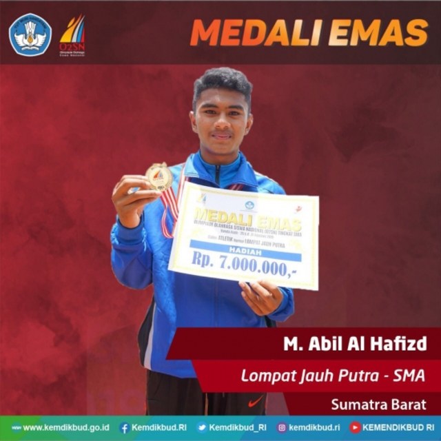 com-M Abil AlHafiz, peserta Olimpiade Olahraga Siswa Nasional (O2SN) 2019 jenjang SMA Foto: Dok. Kemendikbud