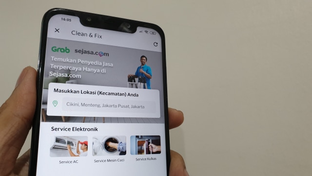 Layanan Clean & Fix di aplikasi Grab. Foto: Jofie Yordan/kumparan