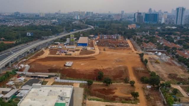 Gambar udara progress pembangunan kereta cepat Jakarta-Bandung