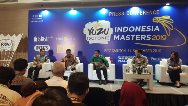 Konferensi Pers YUZU Indonesia Masters 2019 di Hotel Ritz Carlton, Jakarta, Rabu (11/9). Foto: Ganesha Arif/kumparan