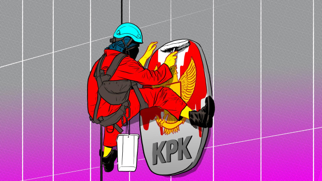 Masa depan KPK dalam tanda tanya. Ilustrator: Indra Fauzi/kumparan